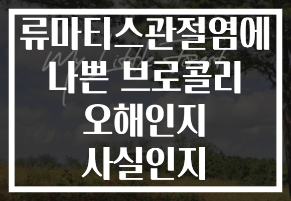 류마티스관절염에 나쁜 브로콜리 오해인지 사실인지