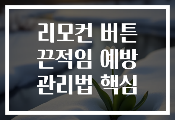 리모컨 버튼 끈적임 예방 관리법 핵심