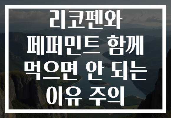 리코펜와 페퍼민트 함께 먹으면 안 되는 이유 주의