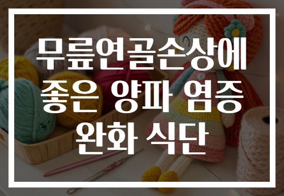 무릎연골손상에 좋은 양파 염증 완화 식단