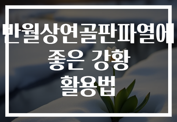 반월상연골판파열에 좋은 강황 활용법 반월상연골판파열에 좋은 강황 활용법
