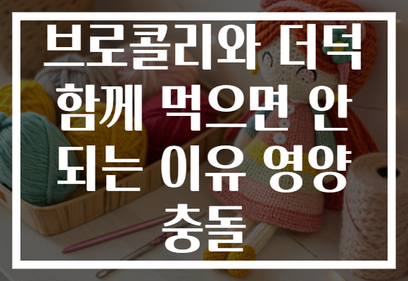 브로콜리와 더덕 함께 먹으면 안 되는 이유 영양 충돌