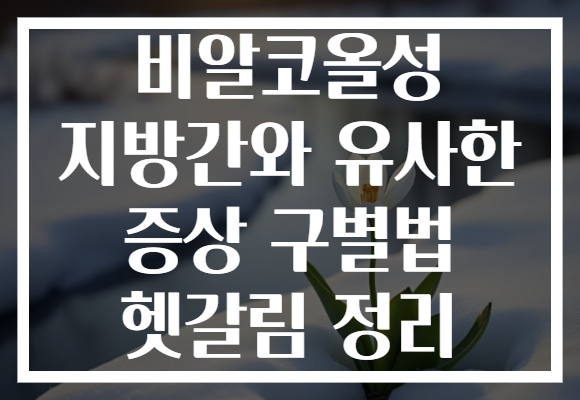 비알코올성 지방간와 유사한 증상 구별법 헷갈림 정리