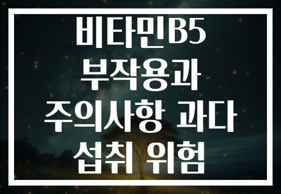 비타민B5 부작용과 주의사항 과다 섭취 위험