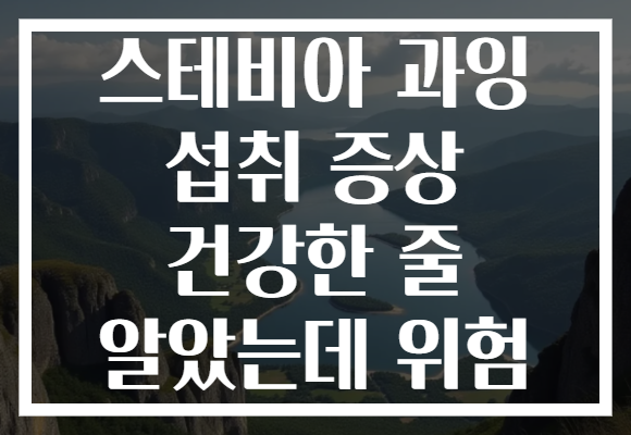 스테비아 과잉 섭취 증상 건강한 줄 알았는데 위험
