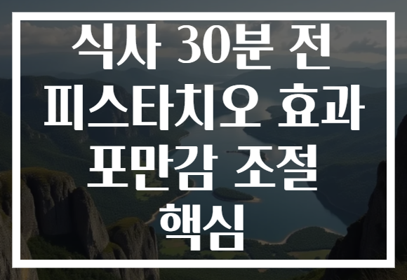 식사 30분 전 피스타치오 효과 포만감 조절 핵심 식사 30분 전 피스타치오 효과 포만감 조절 핵심