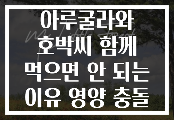 아루굴라와 호박씨 함께 먹으면 안 되는 이유 영양 충돌