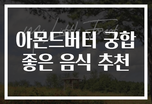 아몬드버터 궁합 좋은 음식 추천