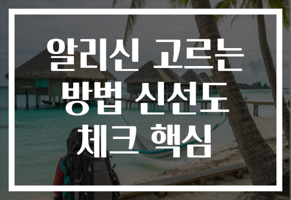 알리신 고르는 방법 신선도 체크 핵심