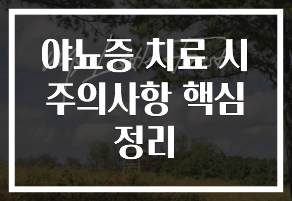 야뇨증 치료 시 주의사항 핵심 정리 야뇨증 치료 시 주의사항 핵심 정리