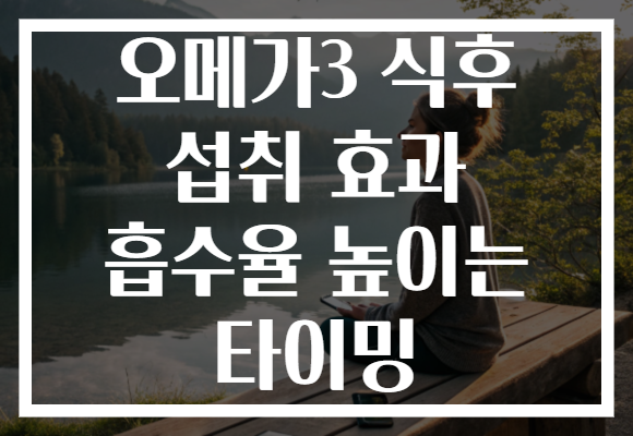 오메가3 식후 섭취 효과 흡수율 높이는 타이밍 오메가3 식후 섭취 효과 흡수율 높이는 타이밍