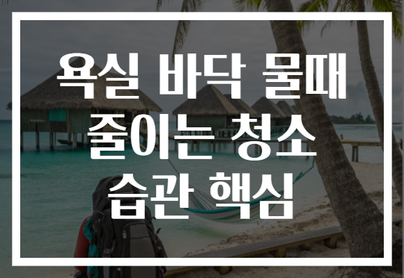 욕실 바닥 물때 줄이는 청소 습관 핵심 욕실 바닥 물때 줄이는 청소 습관 핵심