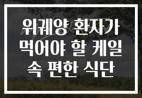 위궤양 환자가 먹어야 할 케일 속 편한 식단