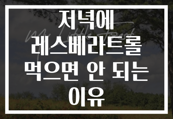 저녁에 레스베라트롤 먹으면 안 되는 이유 저녁에 레스베라트롤 먹으면 안 되는 이유