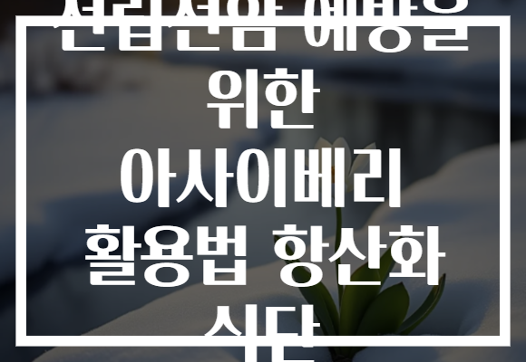 전립선암 예방을 위한 아사이베리 활용법 항산화 식단