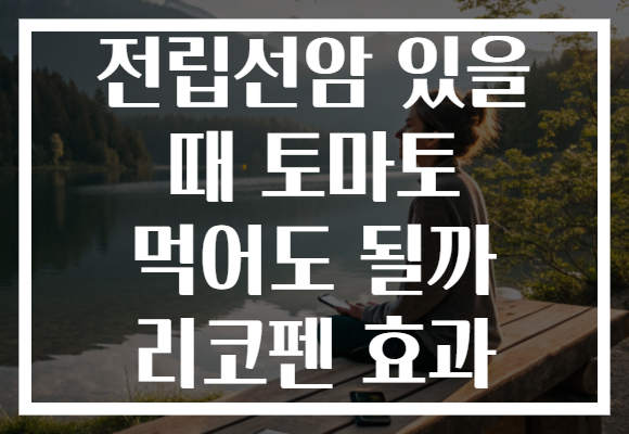 전립선암 있을 때 토마토 먹어도 될까 리코펜 효과