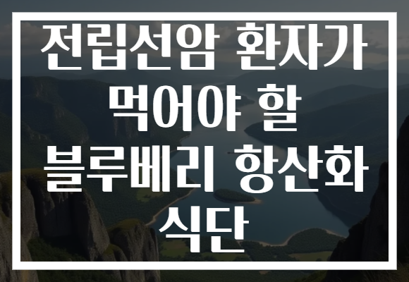 전립선암 환자가 먹어야 할 블루베리 항산화 식단