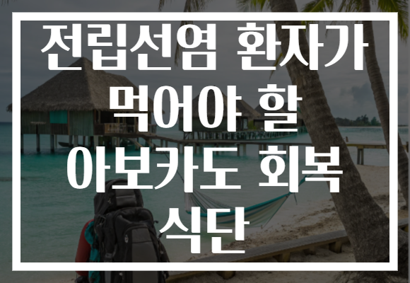 전립선염 환자가 먹어야 할 아보카도 회복 식단