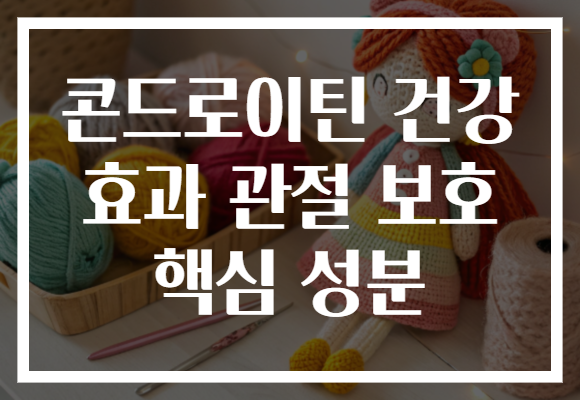 콘드로이틴 건강 효과 관절 보호 핵심 성분