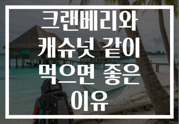 크랜베리와 캐슈넛 같이 먹으면 좋은 이유