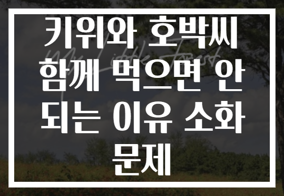 키위와 호박씨 함께 먹으면 안 되는 이유 소화 문제