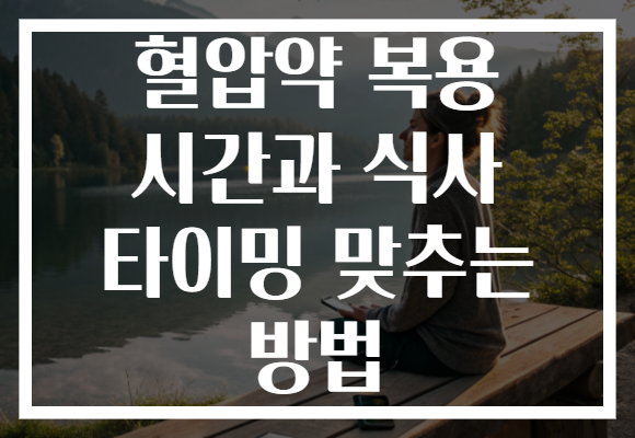 혈압약 복용 시간과 식사 타이밍 맞추는 방법
