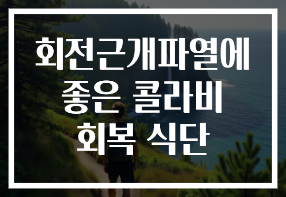 회전근개파열에 좋은 콜라비 회복 식단