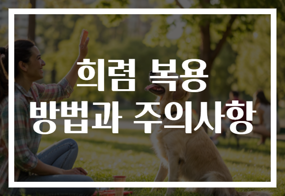 희렴 복용 방법과 주의사항