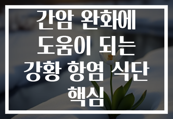 간암 완화에 도움이 되는 강황 항염 식단 핵심