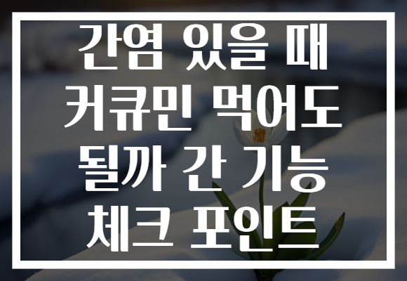 간염 있을 때 커큐민 먹어도 될까 간 기능 체크 포인트