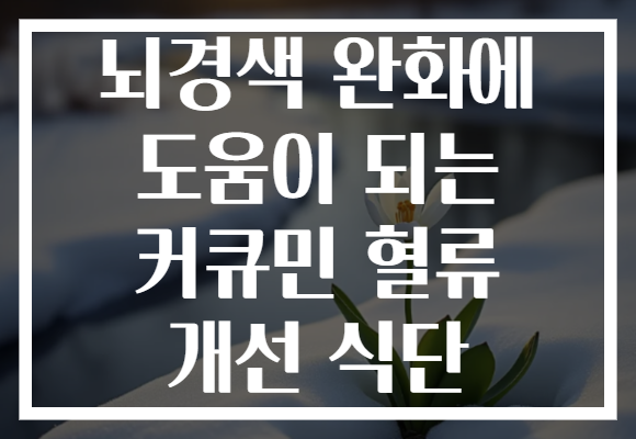 뇌경색 완화에 도움이 되는 커큐민 혈류 개선 식단