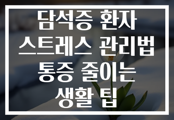 담석증 환자 스트레스 관리법 통증 줄이는 생활 팁 담석증 환자 스트레스 관리법 통증 줄이는 생활 팁
