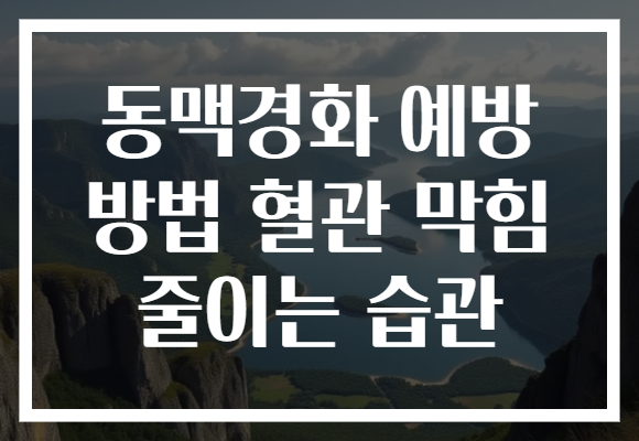 동맥경화 예방 방법 혈관 막힘 줄이는 습관
