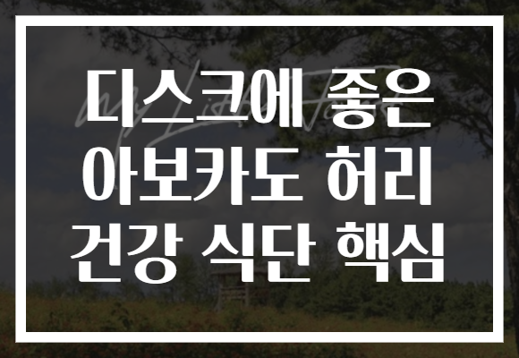 디스크에 좋은 아보카도 허리 건강 식단 핵심