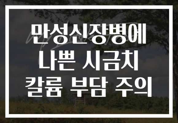 만성신장병에 나쁜 시금치 칼륨 부담 주의
