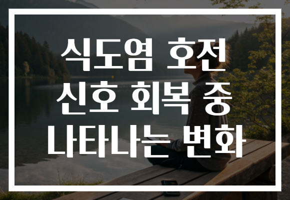 식도염 호전 신호 회복 중 나타나는 변화