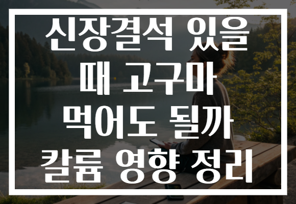 신장결석 있을 때 고구마 먹어도 될까 칼륨 영향 정리