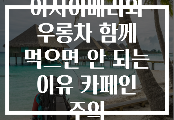 아사이베리와 우롱차 함께 먹으면 안 되는 이유 카페인 주의