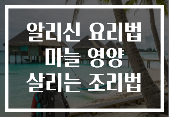 알리신 요리법 마늘 영양 살리는 조리법
