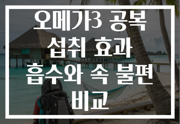 오메가3 공복 섭취 효과 흡수와 속 불편 비교