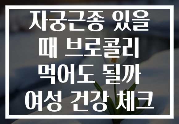 자궁근종 있을 때 브로콜리 먹어도 될까 여성 건강 체크