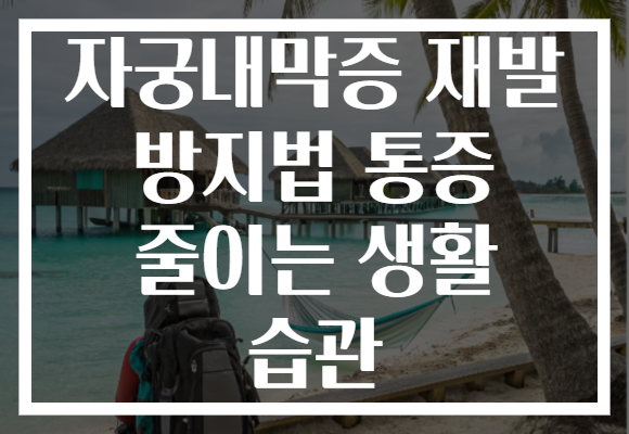 자궁내막증 재발 방지법 통증 줄이는 생활 습관