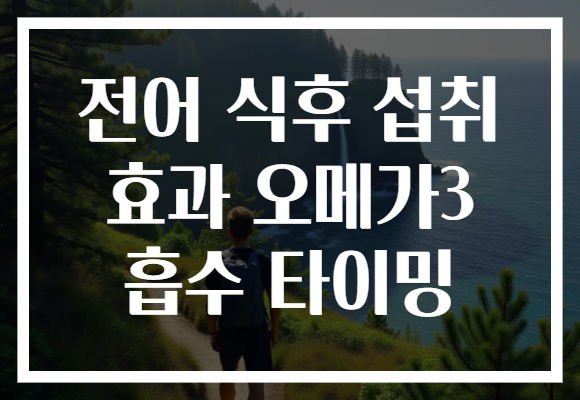 전어 식후 섭취 효과 오메가3 흡수 타이밍