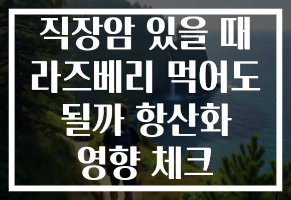 직장암 있을 때 라즈베리 먹어도 될까 항산화 영향 체크