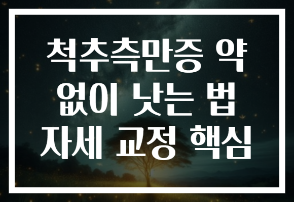 척추측만증 약 없이 낫는 법 자세 교정 핵심