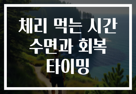 체리 먹는 시간 수면과 회복 타이밍