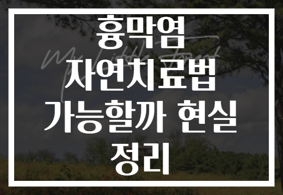 흉막염 자연치료법 가능할까 현실 정리