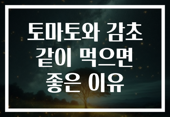 토마토와 감초 같이 먹으면 좋은 이유